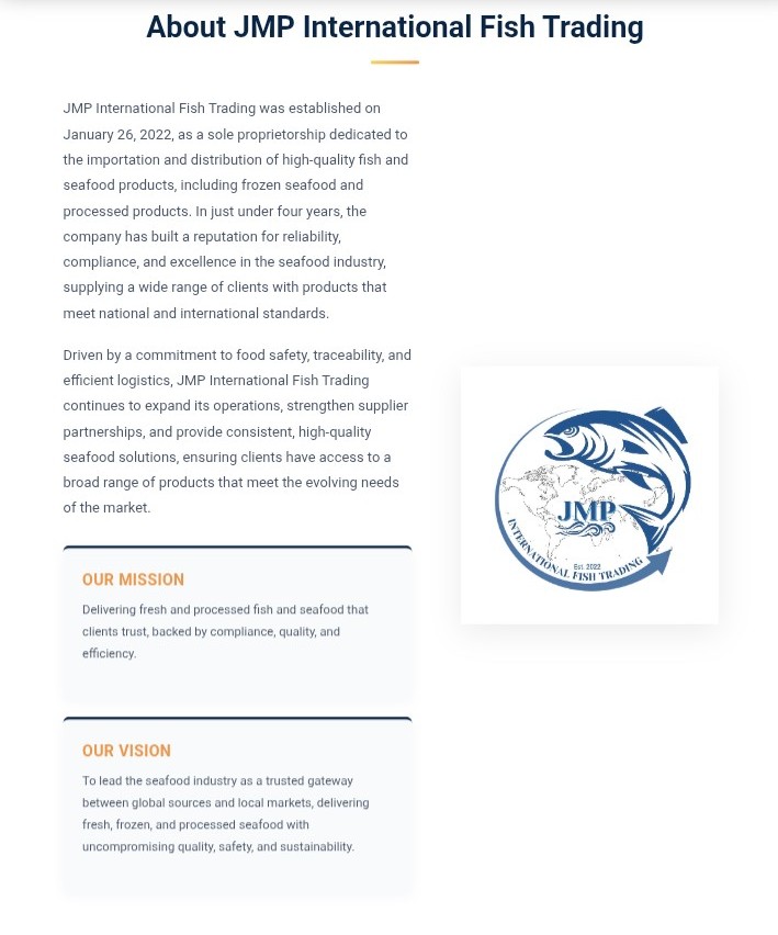 About JMP International Fish Trading Section